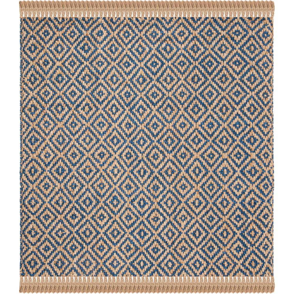 6'x6' Solid Woven Square Area Rug Tropical Blue/Natural - Safavieh