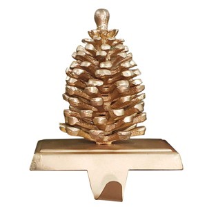 Patricia Heaton Home Gold Pinecone Stocking Hanger - 1 of 3