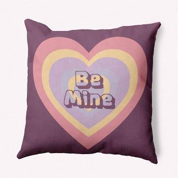 16"x16" Valentine's Day Be Mine Square Throw Pillow Muted Purple - e by design