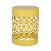 NicBex Outdoor Patio End Tables of 2, Decorative Garden Stool for Indoor Outdoor Heavy Duty Metal Frame Accent Table Modern End Table, Yellow - 4 of 4