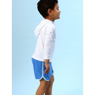 RuggedButts Boys UPF50+ Sun Protected Stretch Dolphin Hem Swim Trunks - Sonic Blue, 6 — фото 4