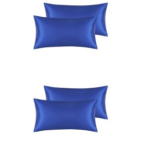 Unique Bargains Standard Breathable Satin Solid Envelope Closure Pillowcase 4 Pcs - 1 of 4