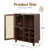 SEVOBAL 47" Sideboard Cabinet Storage Bar Cabinet with Rose Racks Buffet Cabinet for Home Living Room Kitchen Entryway, Brown, 15"*27.5"*33.8" - 3 of 4