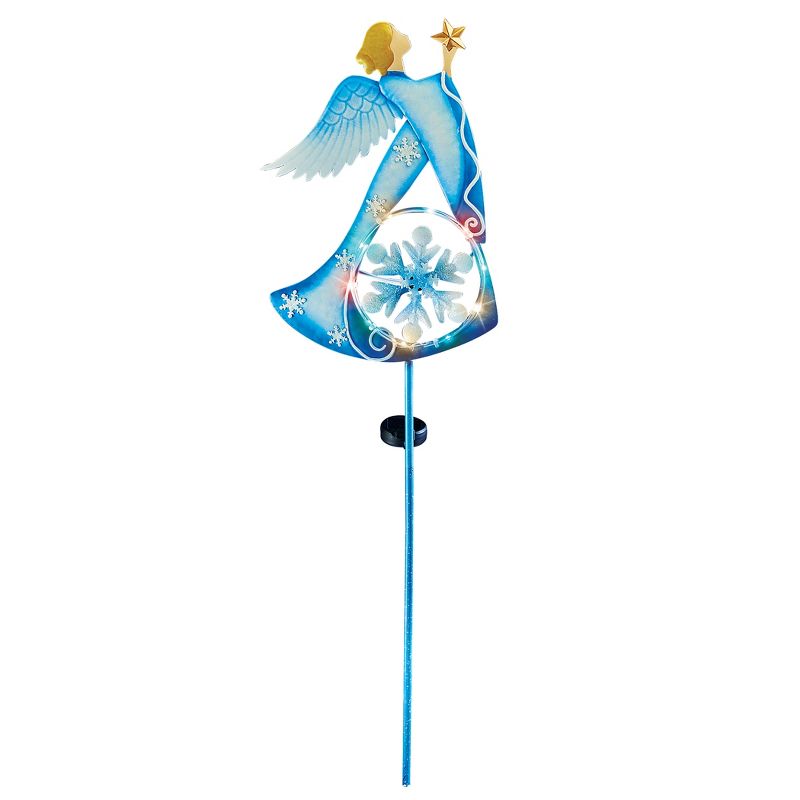 Collections Etc Solar Angel Snowflake Wind Spinner Garden Stake 11.5 X 2.75 X 42.75, 1 of 4