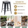 YOUNIKE Set of 4 Metal Bar Stools Backless Stackable Indoor-Outdoor Use Industrial Counter Height Bar Chairs - 4 of 4