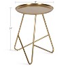 Kate and Laurel Birgit Round Metal Side Table, 16x16x21, Gold - 2 of 4