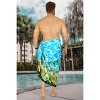 LA LEELA Men's Sarong Beach Cover Up Swimwear Wrap One Size Sky I822 - 2 of 4