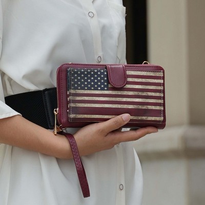 MKF Collection American Flag Smartphone Crossbody Bag – Patriotic Fourth of July Wallet Handbag, Kiara | MKF Collection by Mia K - Rose Pink — фото 2