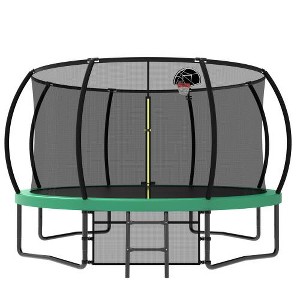 BestParts 12FT Recreational Kids Trampoline with Safety Enclosure, Ladder & Basketball Hoop for Outdoor Fun - 1 of 4