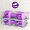 Shower Cage Stainless Steel Shower Bathroom Organizer 3-Pack - No Drilling Required - Rust-Resistant Wall-Mounted Stick-On Shower Basket - Gray - 3 of 4