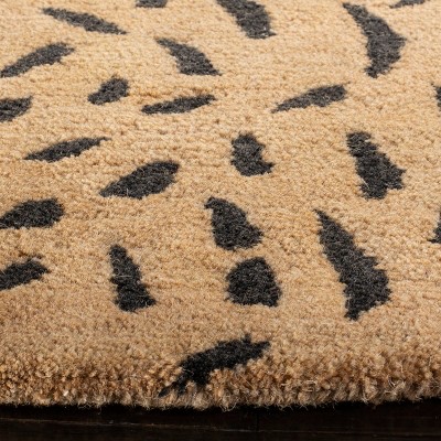 Handmade Tufted Round Leopard Print Wool Rug