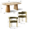 5-Pcs Wood Dining Table Set 47" Extendable Dining Table with 4 Upholstered Chenille Dining Chairs with Arm for Dining Room,Kitchen-Tanpinhause - 2 of 4
