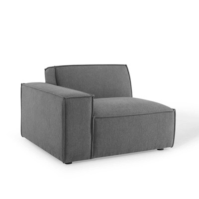 Charcoal Velvet Four Piece Sectional Sofa with Ottoman