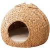 UbMelt Wicker Round Cat Bed Cave Cozy Pet Bed Cat Sofa Bed with Handles For Any Size Cat Breeds, Chihuahua - 2 of 4