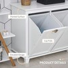 Resenkos Bathroom Floor Cabinet,Bathroom Storage Cabinet with 2-Compartment Hamper, Modern Bathroom Floor Cabinet for Washroom, White - 4 of 4