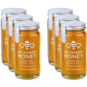 Bee Harmony Honey Great Lakes Regional Raw - Case of 6 - 12 oz - 1 of 2