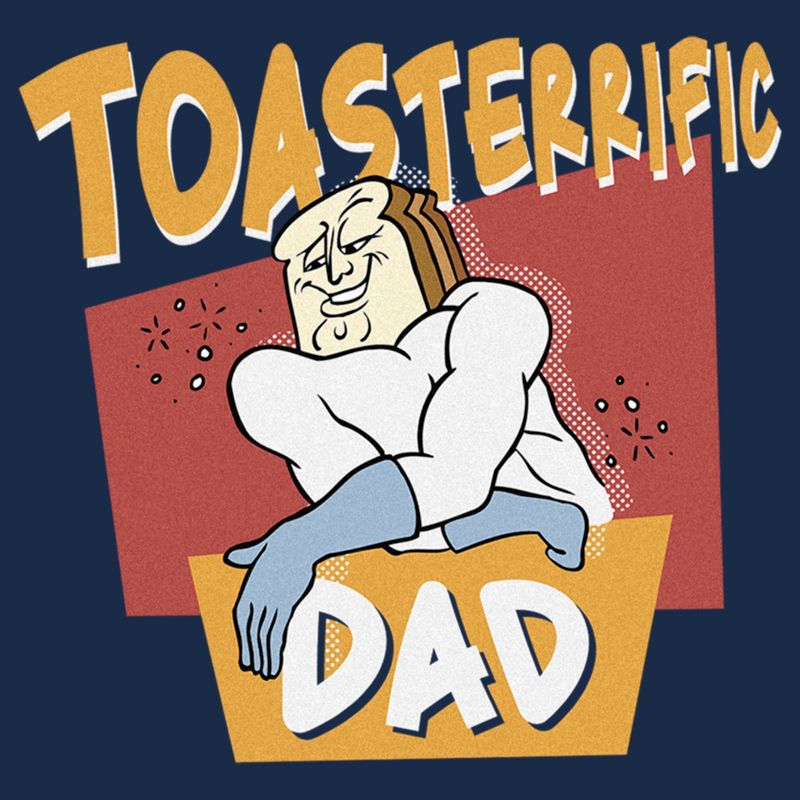 Men's The Ren & Stimpy Show Powdered Toast Man Toasterrific Dad T-Shirt, 2 of 5