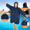SUN CUBE Fleece Zipper Hooded Towel Robe for Kids, Zip Up Swim Beach Cover Up, Bath Surf Changing Girls Boys 7-10 Years - 3 of 4