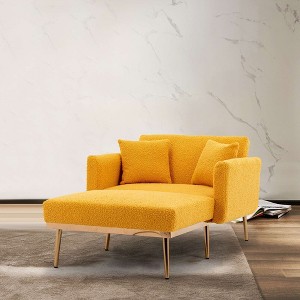 CAVINAS Teddy Velvet Accent Chair with Adjustable Mid-Height Backrest,Cozy Upholstered Living Room Chairs,Reading Chairs for Living Room - 1 of 4
