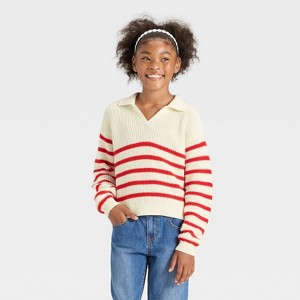 Girls' Collar Sweater - Cat & Jack™ - 1 of 3