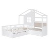 Twin Size House Bed with Sofa, Two Drawers and Storage Shelf - 4 of 4
