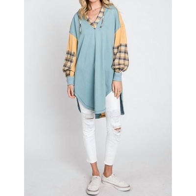 Women's Plaid Hooded Tunic - Oli & Hali