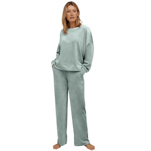 ellos Boxy Velour Lounge Sweatshirt - 1 of 4