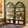 Gulches 5-Tier Bookshelf, 74.8" Industrial Curved Freestanding Display Shelf - 2 of 4