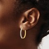Black Bow Jewelry 2 x 25mm (1 Inch) 14k Yellow Gold with White Crystals Round Hoops - 3 of 4