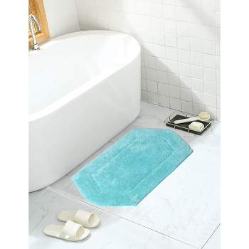 21x34 Bell Flower Collection Turquoise Cotton Floral Pattern Tufted Bath  Rug - Home Weavers : Target