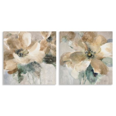 Stupell Industries Abstract Beige Flowers, 17" x 17"