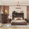 VYNXARIA Vintage Queen Size 4-Piece Bedroom Set with Wooden Bed Frame, Nightstands, and Dresser - 2 of 4