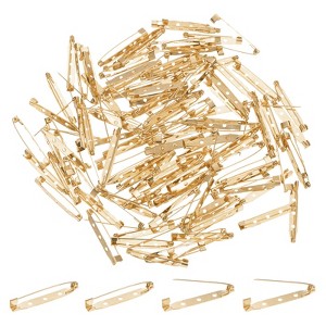 Unique Bargains Durable Multipurpose Iron Badge Brooch Pin Backs Safety Clasp 120 Pcs - 1 of 4