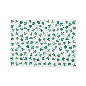 C&F Home Clover Placemat Set Of 6 Rectangle St Patrick's Day Shamrock Pattern Green Cotton