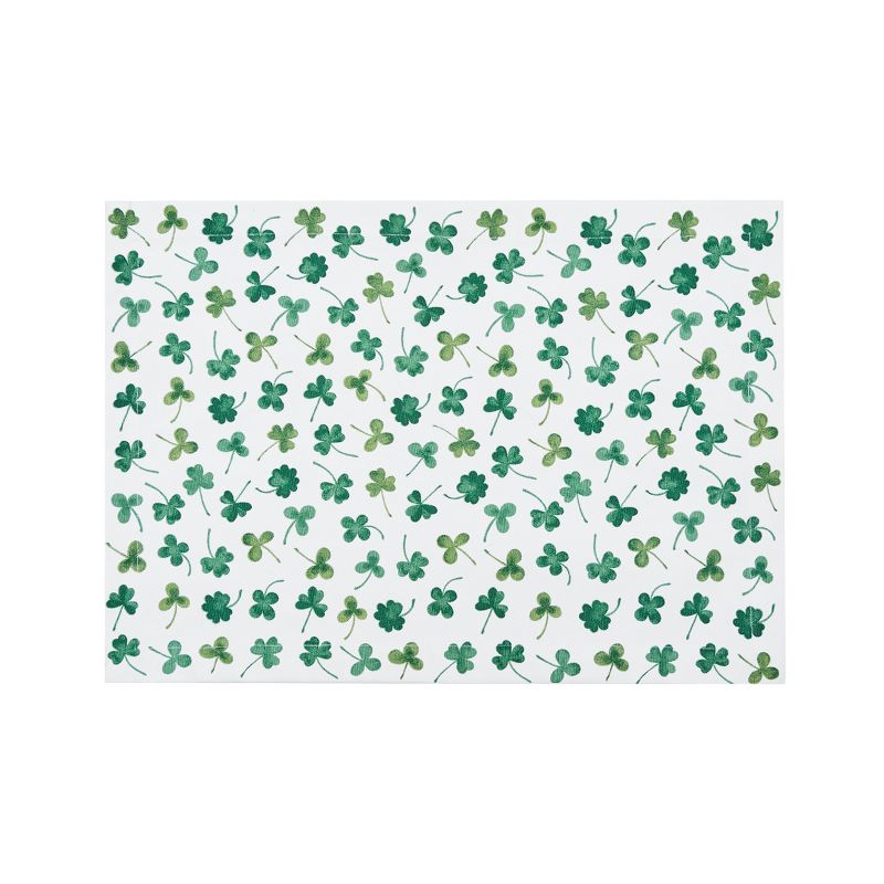 C&F Home Clover Placemat Set Of 6 Rectangle St Patrick's Day Shamrock Pattern Green Cotton, 1 of 7
