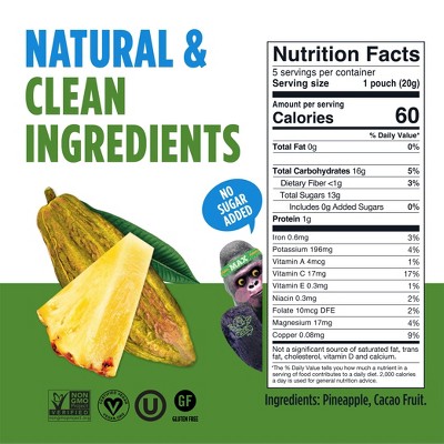 BLUE STRIPES Superfruit Gummies Pineapple and Cacao Fruit - 3.5oz/5pk