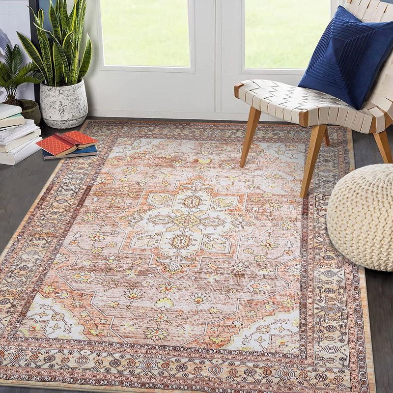 Area Rug Washable Rug Vintage Bohemian Rug, Ultra Soft Area Rugs for Bedroom Living Room Dining Room, 3 of 9