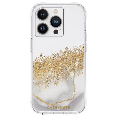 Case-Mate Apple iPhone 14 Pro Max Case- White/Gold Karat Marble