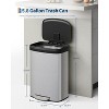 Acekool 16 Gallon 60L Stainless Steel Step Trash Can with Soft-Close Lid, Large Capacity Rectangle Garbage Bin for Kitchen, Bathroom, Living Room - 3 of 4