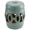 Outsunny 14" x 17" Ceramic Side Table Garden Stool with Knotted Ring Design & Glazed Strong Materials - 4 of 4