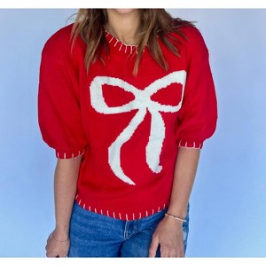Women's Bow Stitch Sweater - AnnieWear - 1 of 3