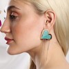 SOHI Women's Sky Blue The Heart-Fold Drop Earrings - 4 of 4