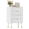 4-Drawer Dresser with Gold Metal Handles, Fluted Chest of Drawers for Bedroom, Living Room and Entryway - 3 of 4