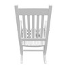 Syemin Wooden Rocking Chair, Porch Rocker Accent Chairs, High Back Garden Seat For Indoor Outdoor, White, 33.07"*23.23"*44.69" - 2 of 4