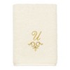 Linum Home Textiles 100% Turkish Cotton MONICA Gold Thread 2PC Embellished Washcloth Set - 2 of 3