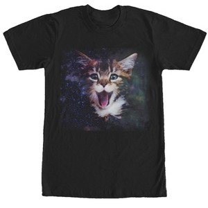 Men's Lost Gods Yawning Space Cat T-Shirt - 1 of 4