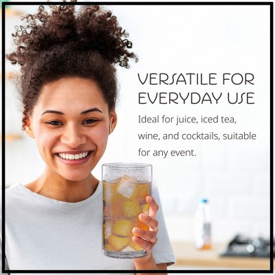 Clear 17 oz Bubble Glass Highball Tumblers, Set of 4