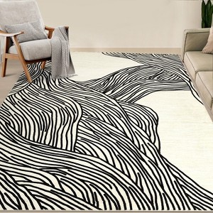 Washable Rugs, Modern Abstract Print Pattern Non Slip Floor Carpet, for Living Room Bedroom Dining Room - 1 of 4