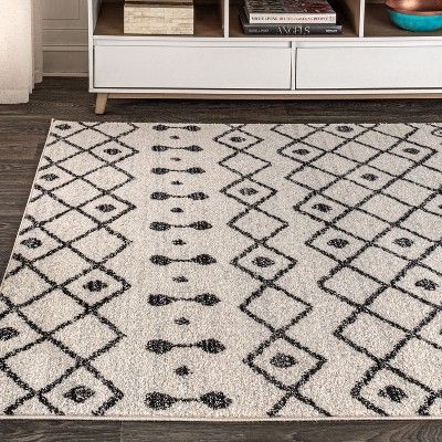 Aksil Moroccan Beni Souk 8' x 10' Cream & Black Area Rug