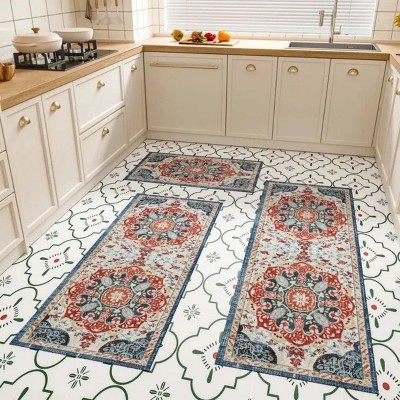 LunaLulinlk Kitchen Rugs Sets 3 Piece with Runner Non Slip Kitchen Mats